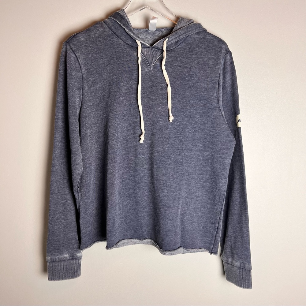 ALTERNATIVE Raw Hem Hoodie Faded/ Distressed M